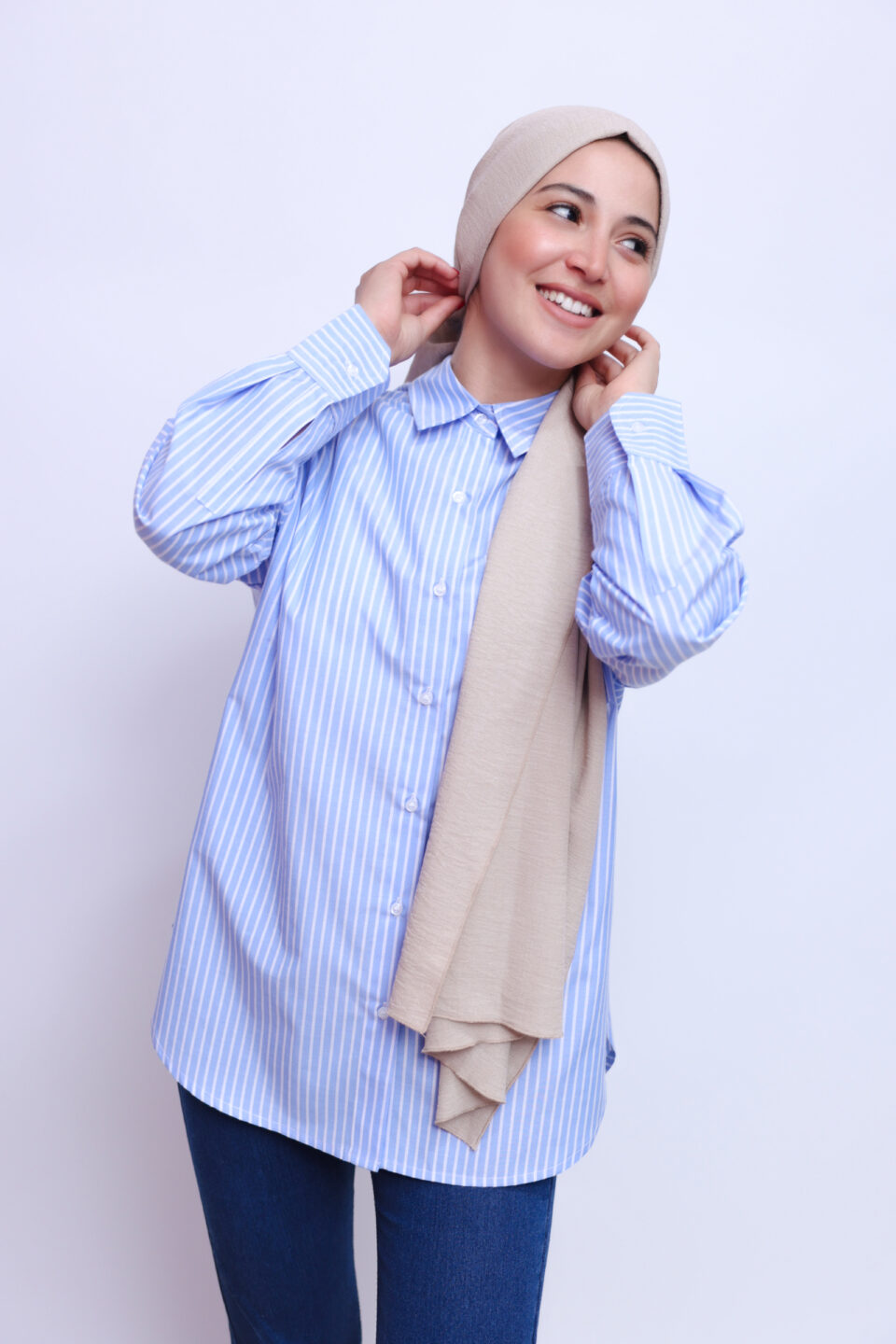 Chemise femme oversize Bleu rayé – Coupe fluide & élégante